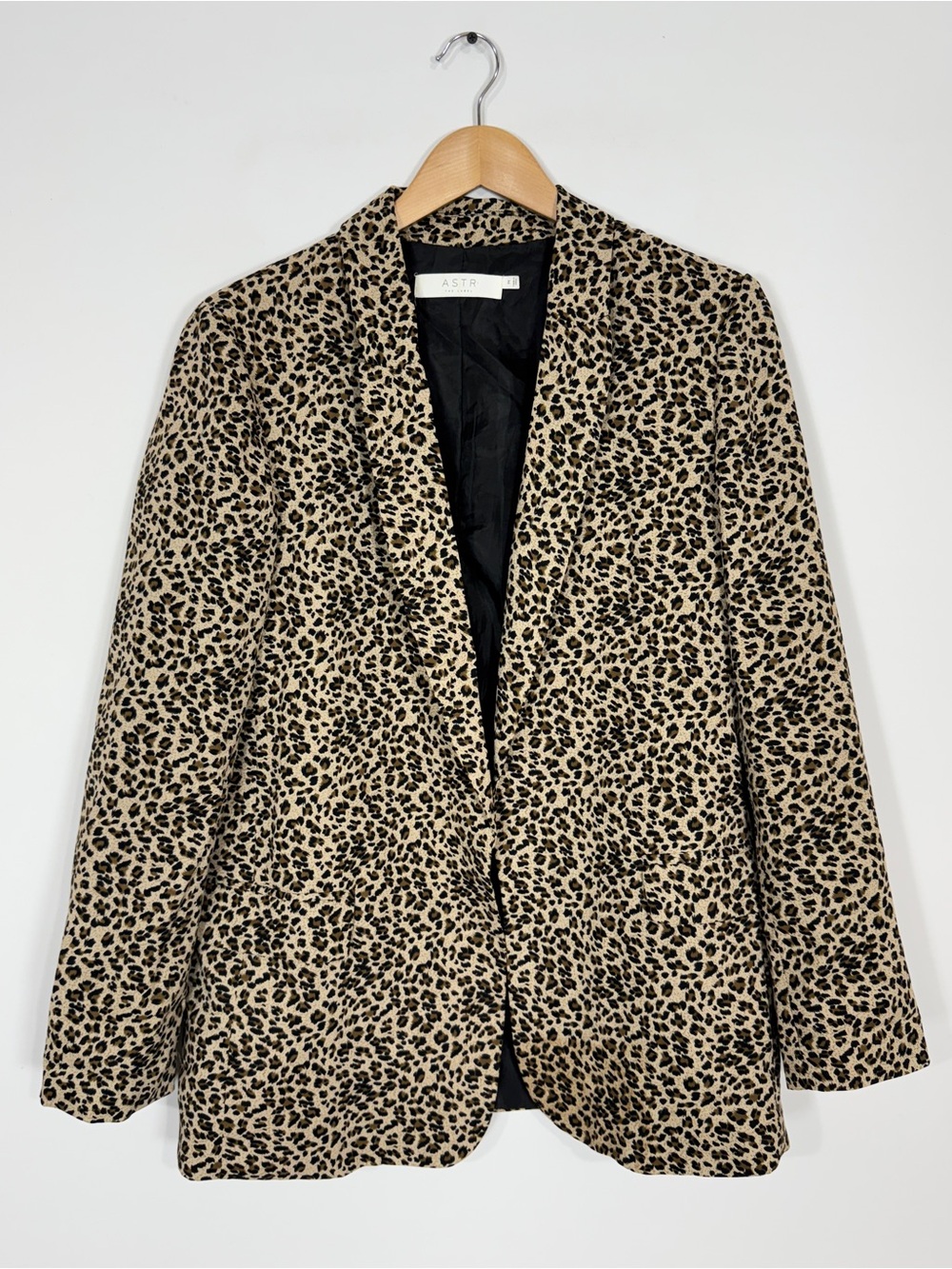 WJT52 {ASTR The Label} Brown Black Animal Cheetah Leopard Suit Coat Blazer